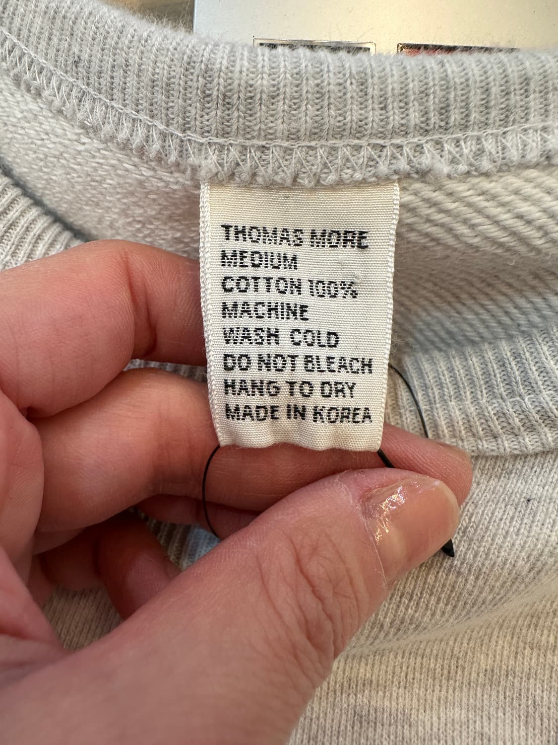 M) 토마스 모어 라이트 그레이 프린팅 맨투맨 티셔츠 상품이미지3