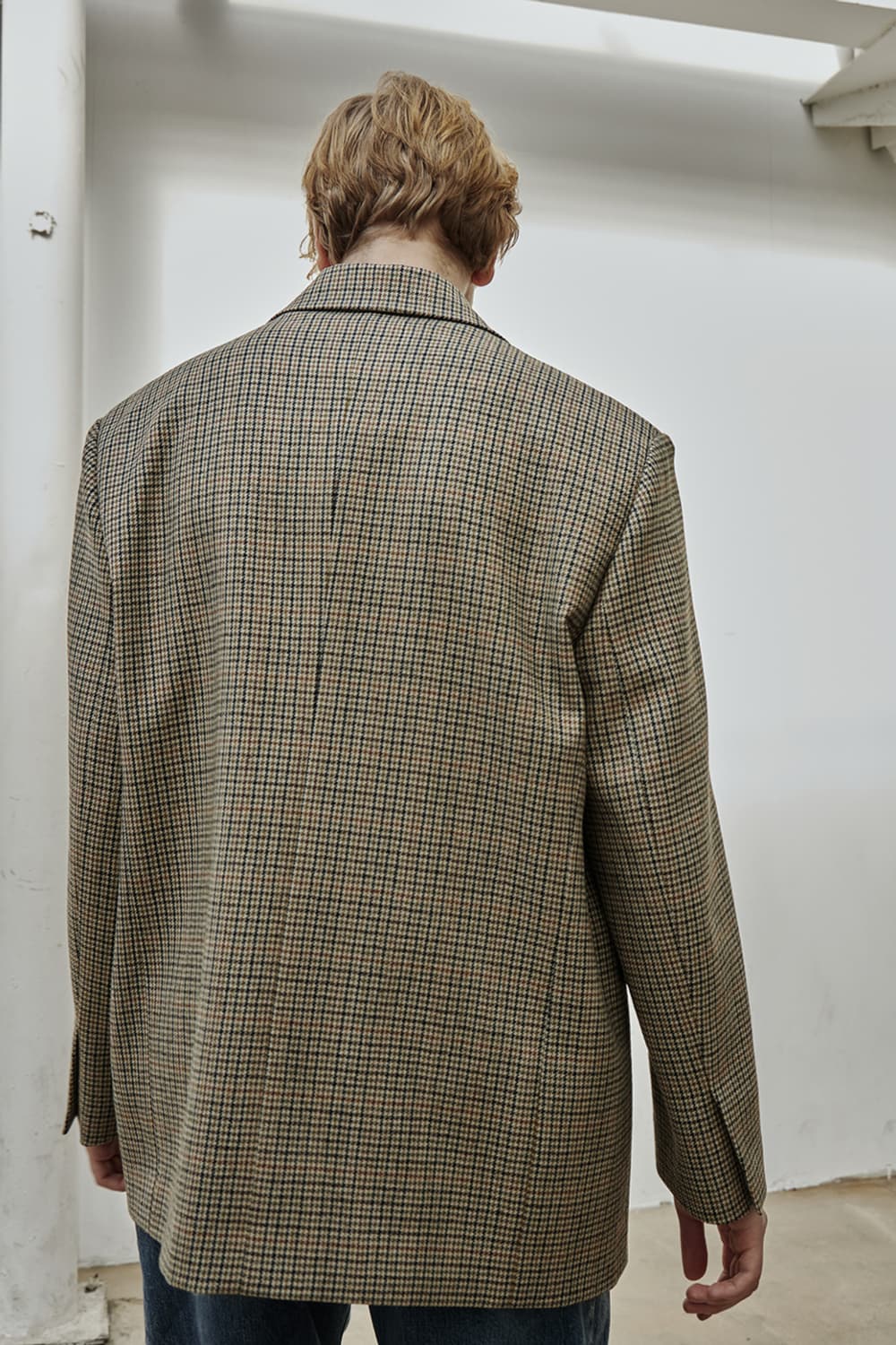 글로즈스튜디오 오버핏 커프스 벤트 체크 자켓 상품이미지8