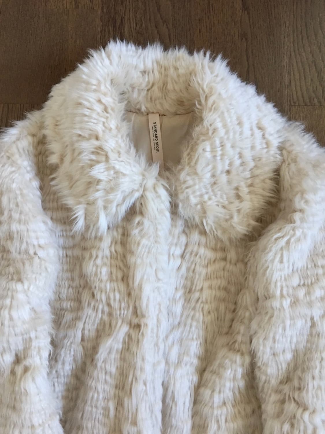 아이보리 부클 퍼자켓 fur jacket 상품이미지2