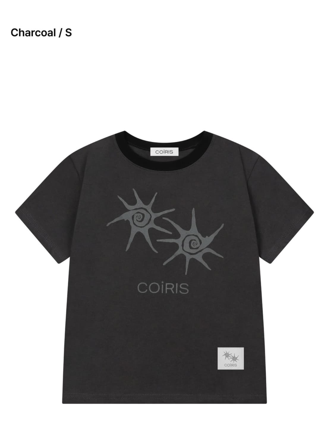 COIRIS 솔루나 배색 반팔 s 차콜 상품이미지1