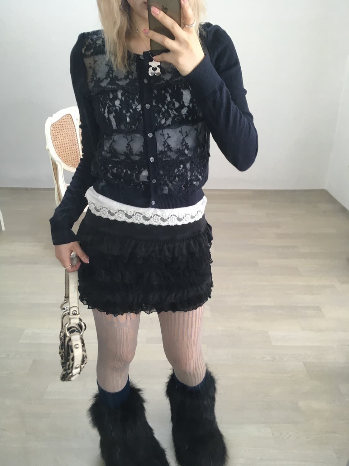 jpn vintage lovely black lace cancan sk 상품이미지4