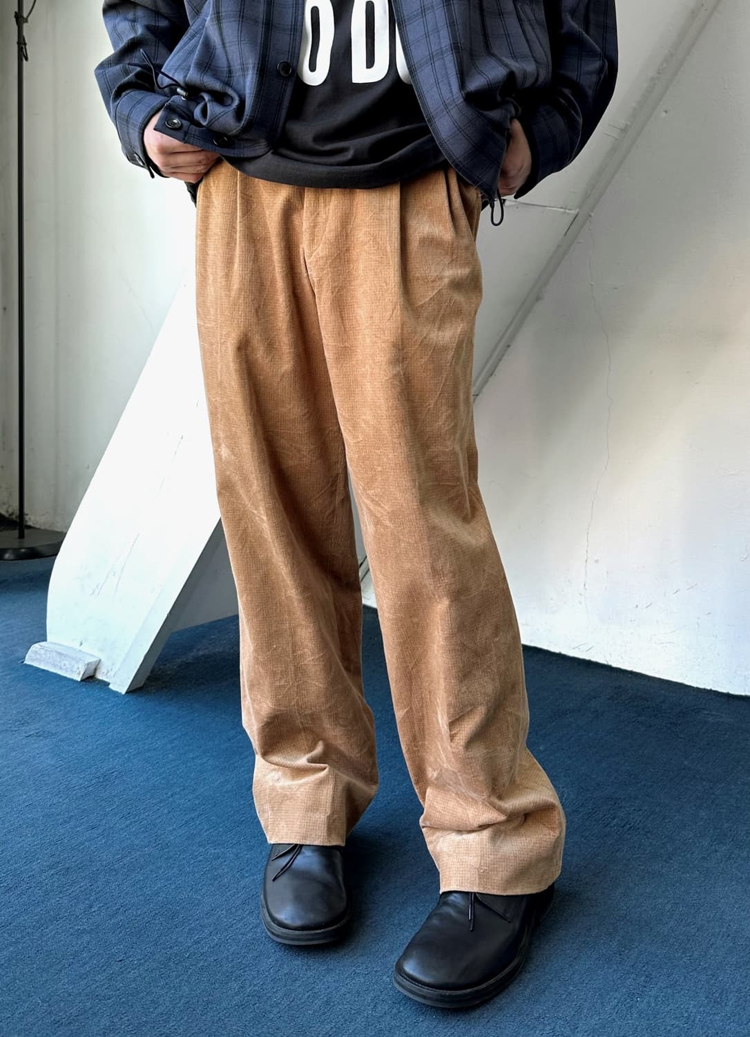Cord design 2 tuck wide pants 상품이미지9