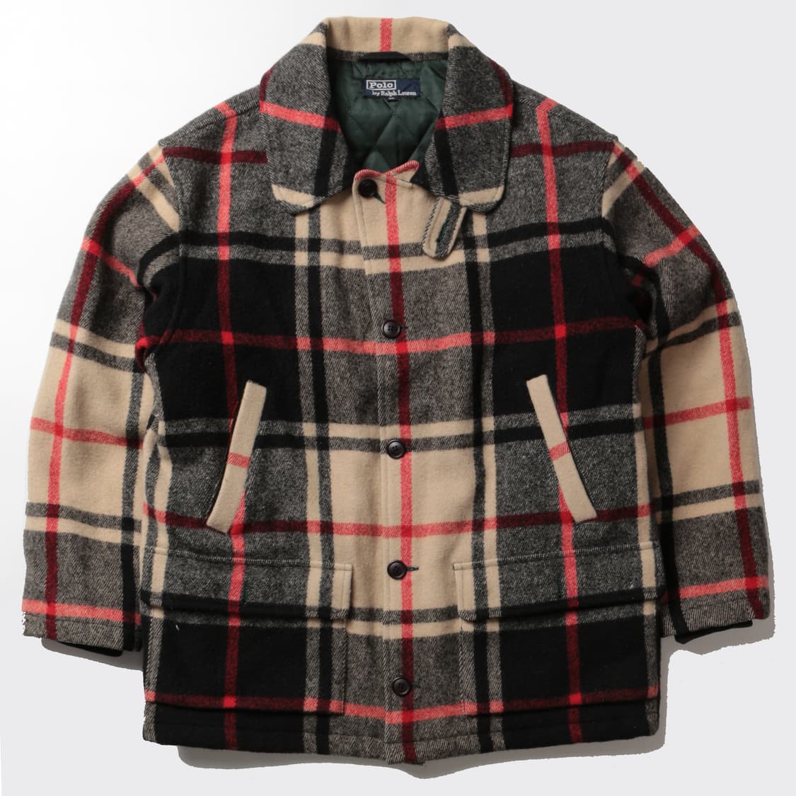 폴로 90s 타탄체크 울 필드자켓   상품이미지1