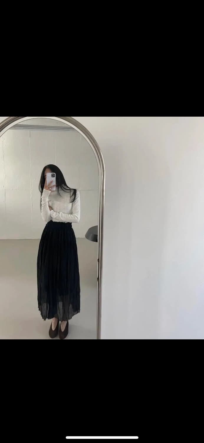 프로스트제이 르헤 주름 스커트 블랙 상품이미지1
