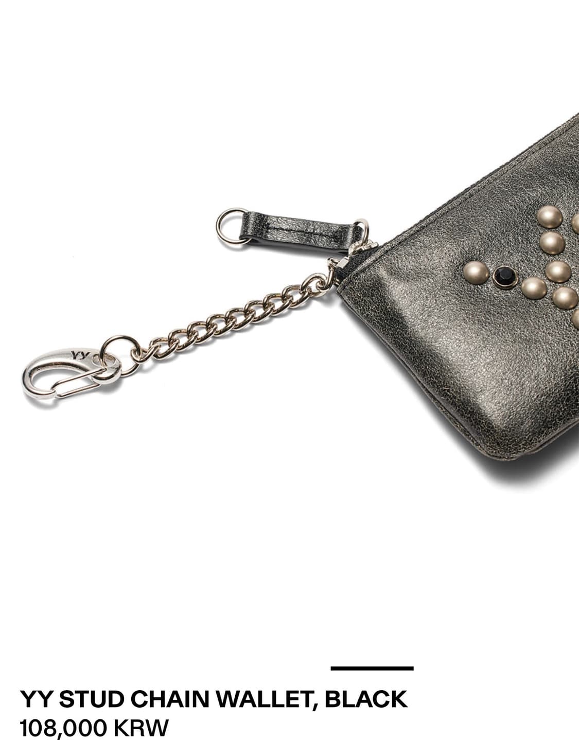 OPEN YY STUD CHAIN WALLET BLACK  상품이미지3