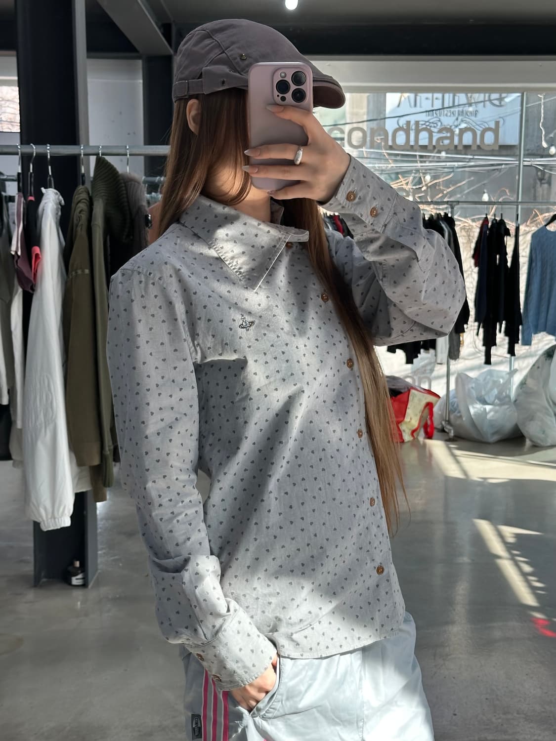 비비안웨스트우드 하트 사선버튼 Orb 셔츠  상품이미지2