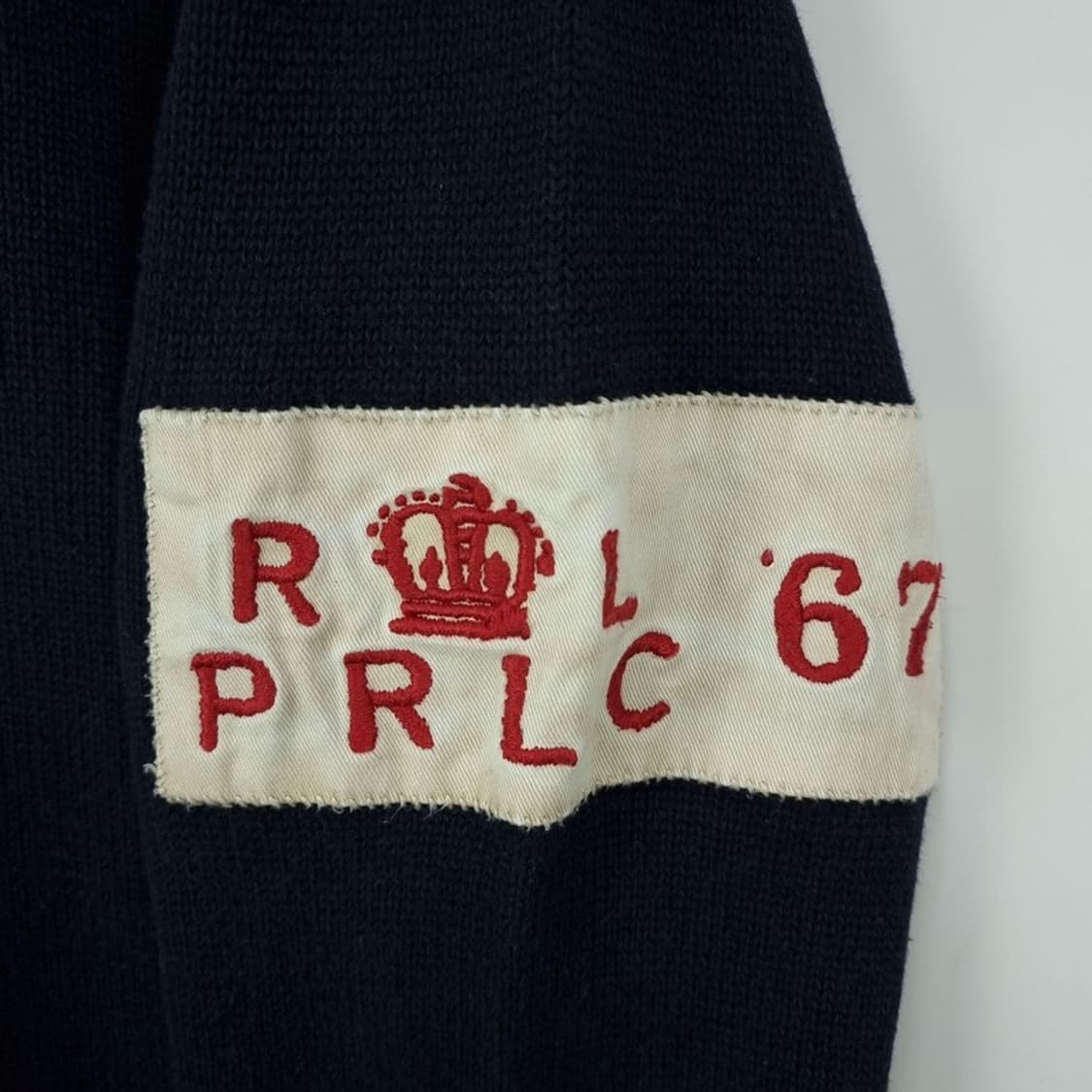 [폴로 랄프로렌] 90'S 빈티지 완장 패치 니트 네이비 M19920 상품이미지6