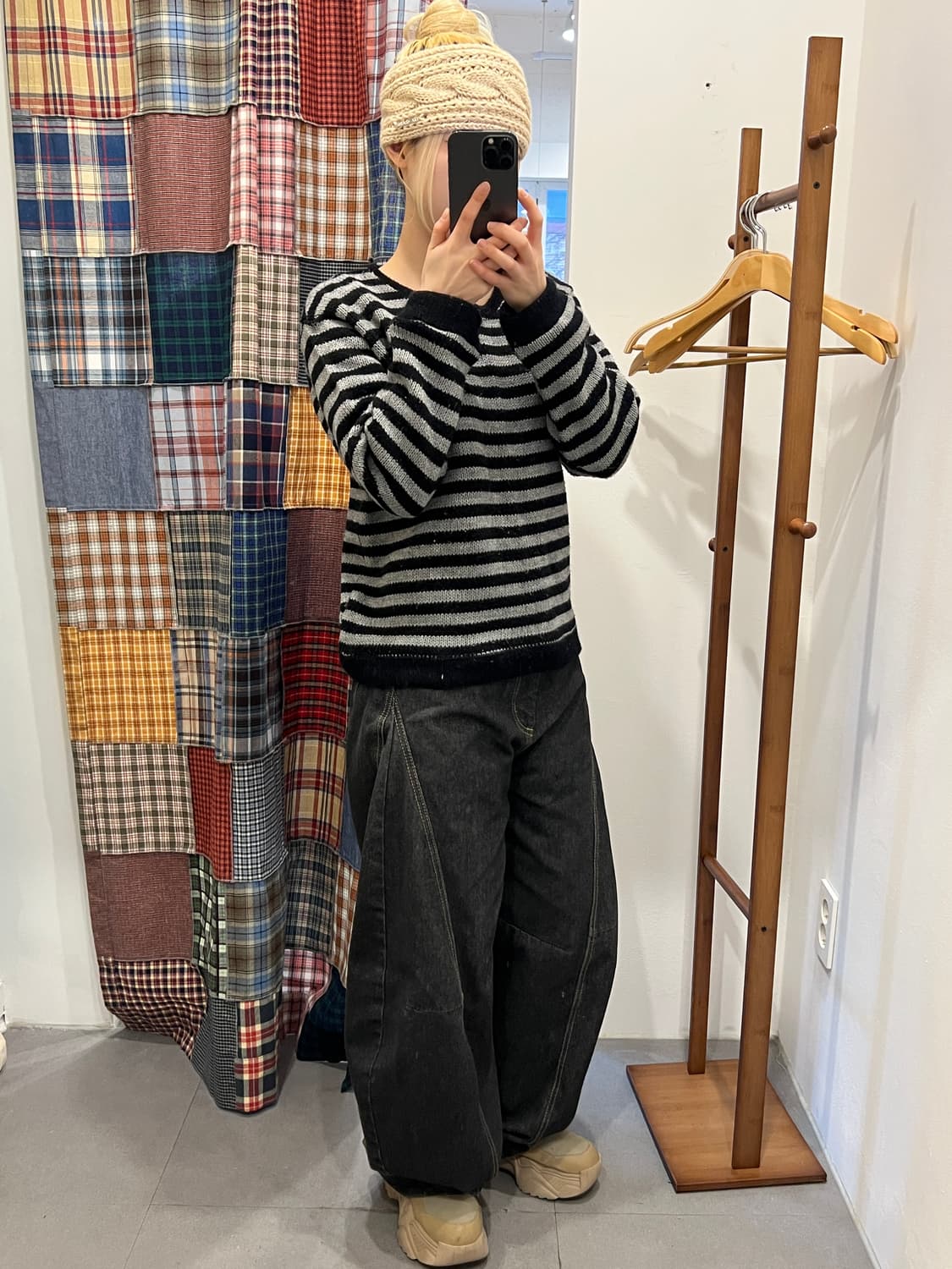 블랙 스트라이프 니트 상품이미지7