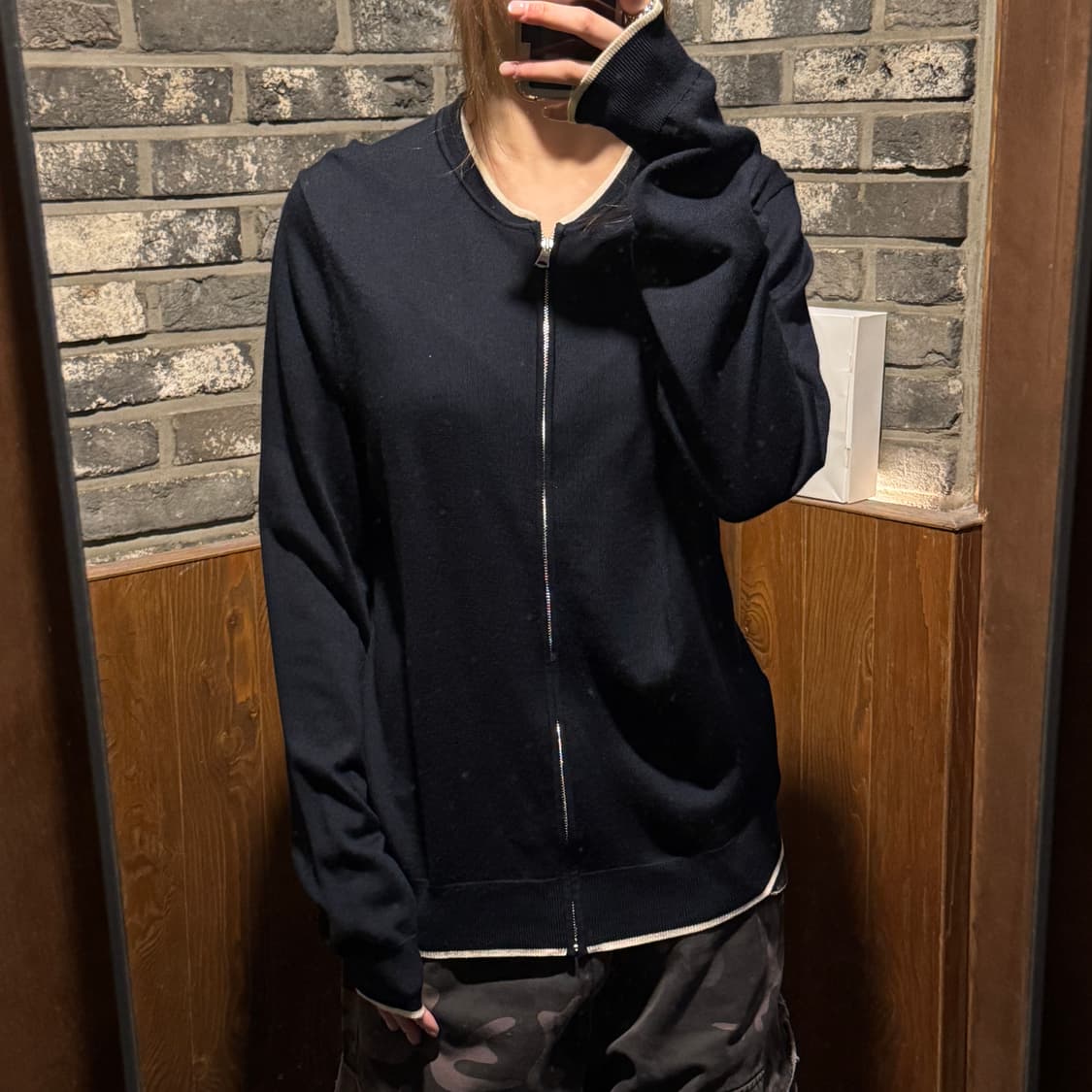 M) 산드로 네이비 라운드넥 니트 가디건 상품이미지9