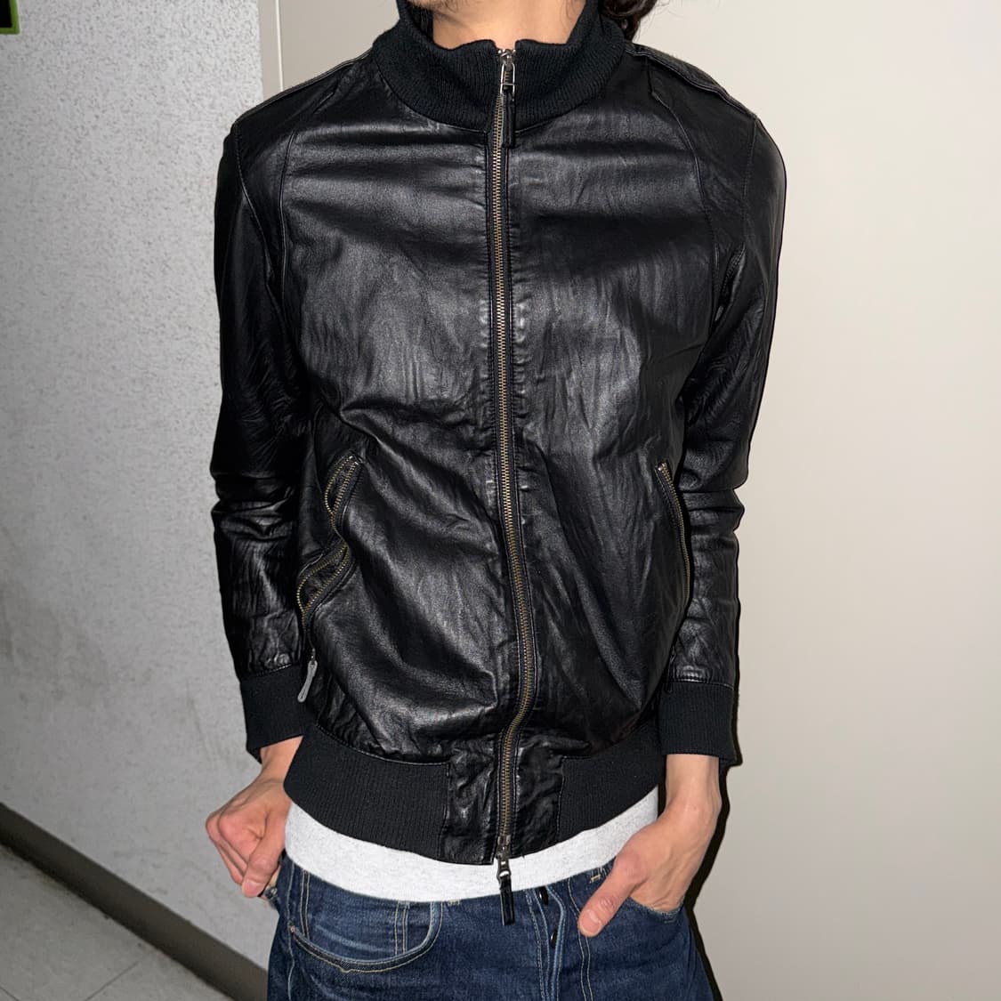 레더 블루종 자켓 상품이미지1