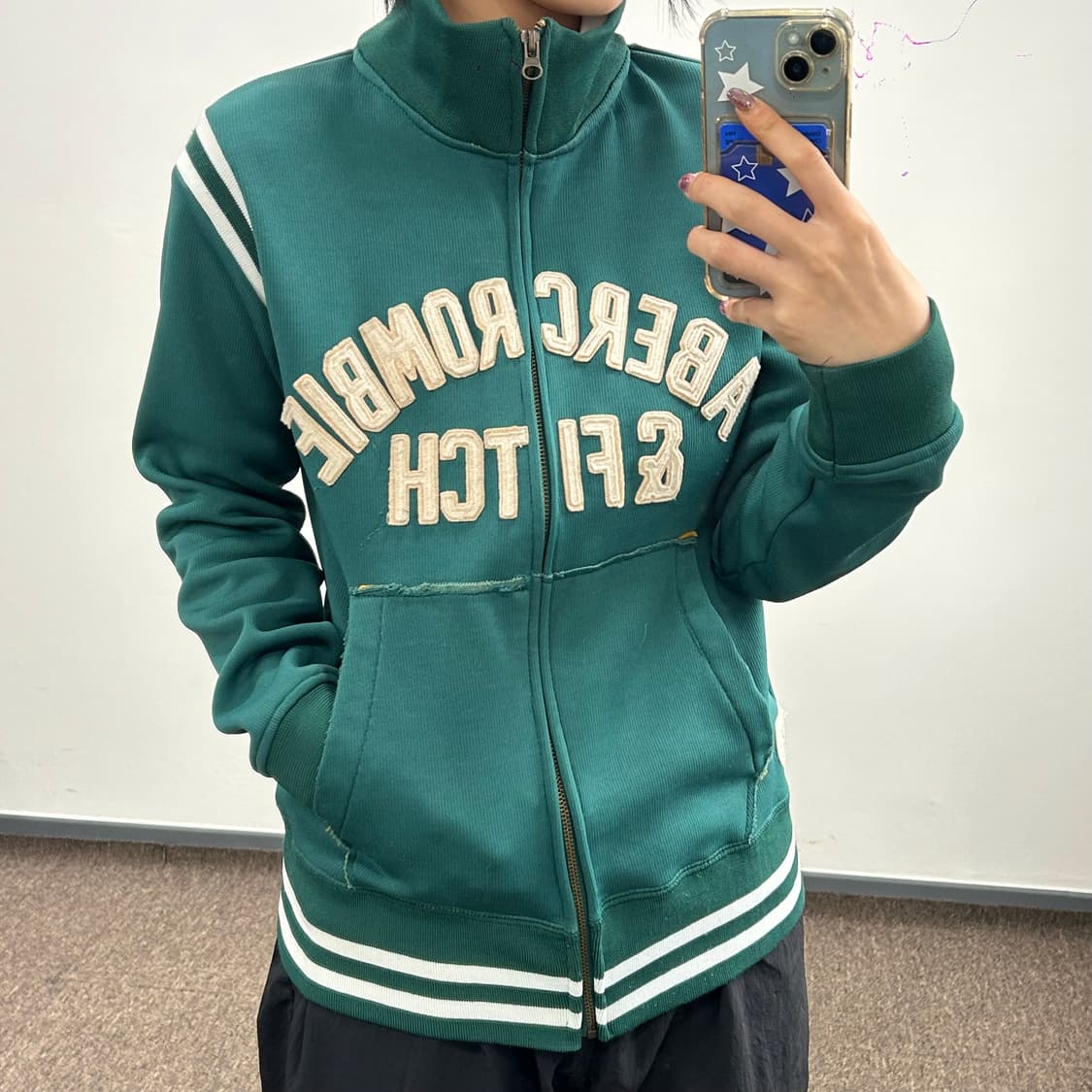 Abercrombie 아베크롬비 스펠아웃 그린 집업 상품이미지1