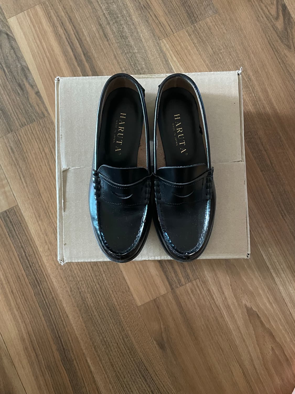 하루타 여성 소가죽 와이드 페니로퍼 HS-3048Black 235사이즈 상품이미지1