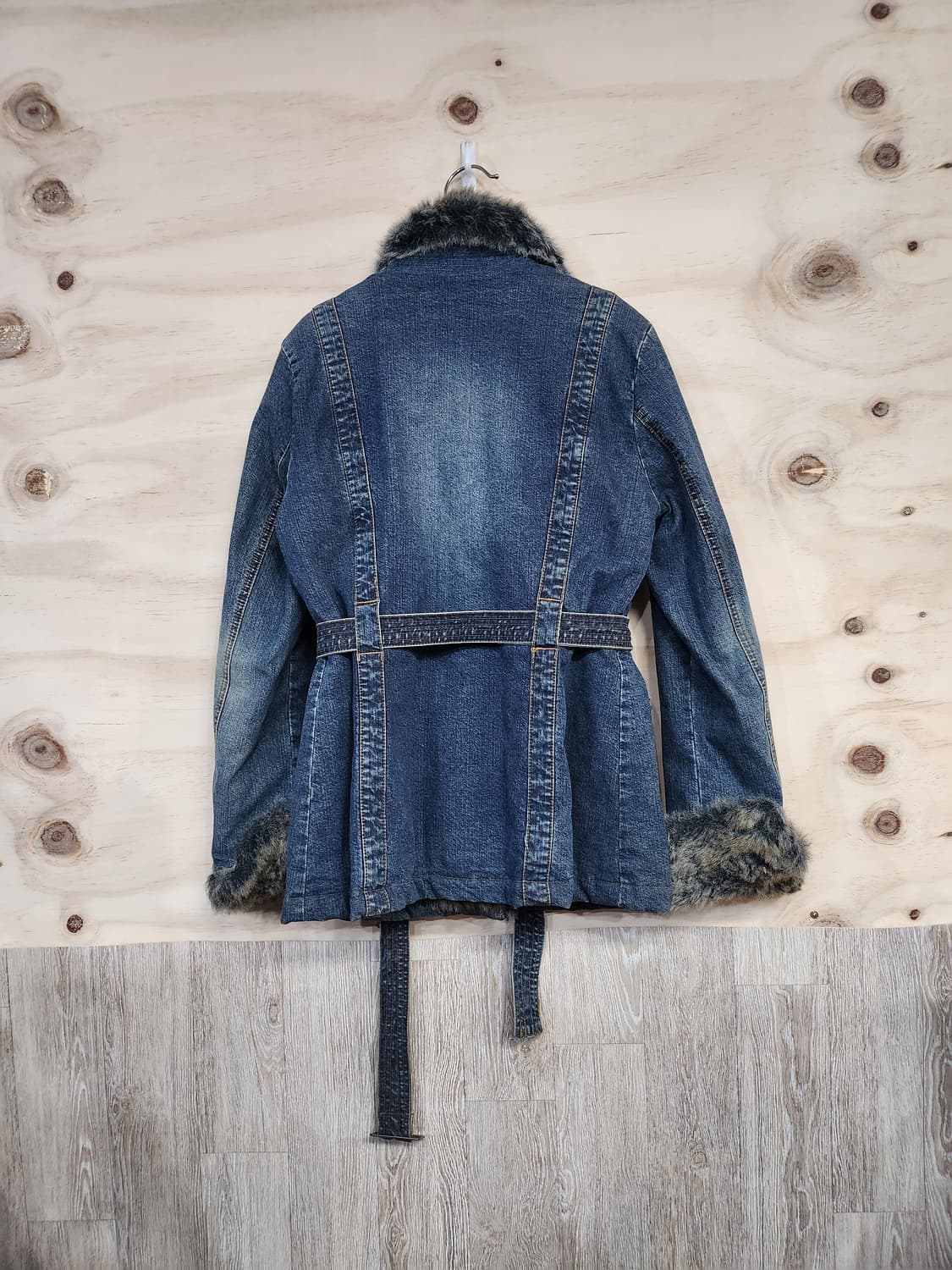 501) 여성 인조퍼 포인트 데님자켓 상품이미지2