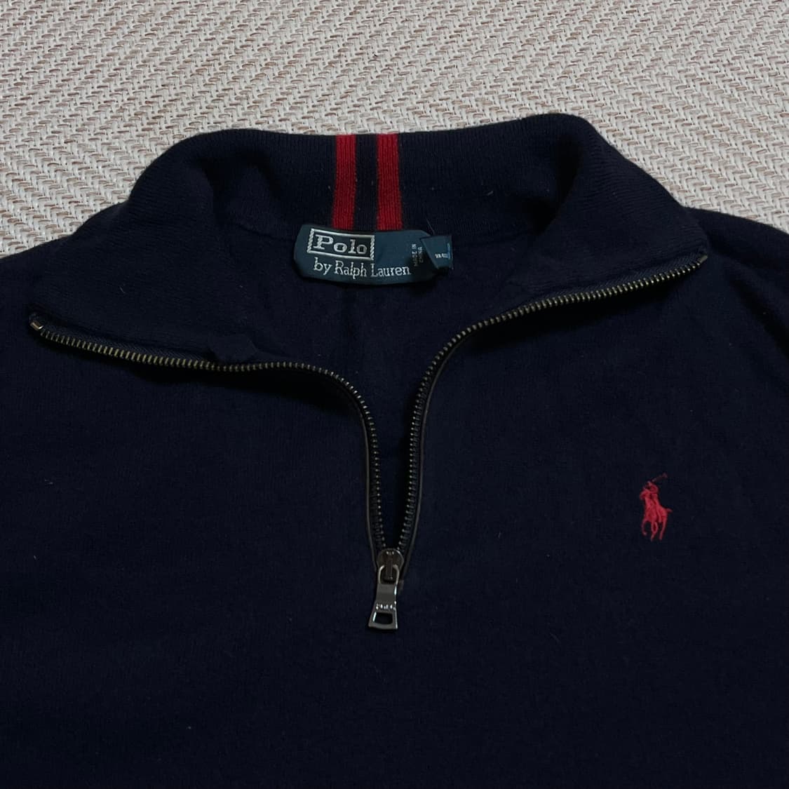 [정품] 폴로 네이비 / 레드포니 울 니트반집업 [ XL ] 상품이미지3