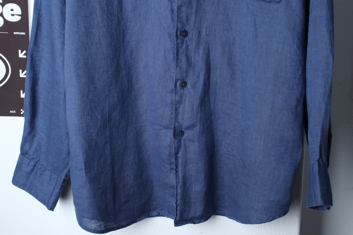 (XL-2XL) 유니클로 셔츠 남방 린넨 마 무지 블루-H3H33694 상품이미지4