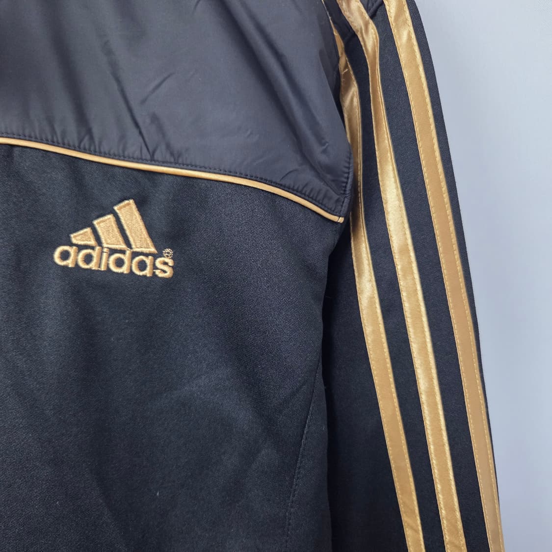 M95(108)/ 아디다스 / 골드 삼선 바람막이 져지 집업 상품이미지2
