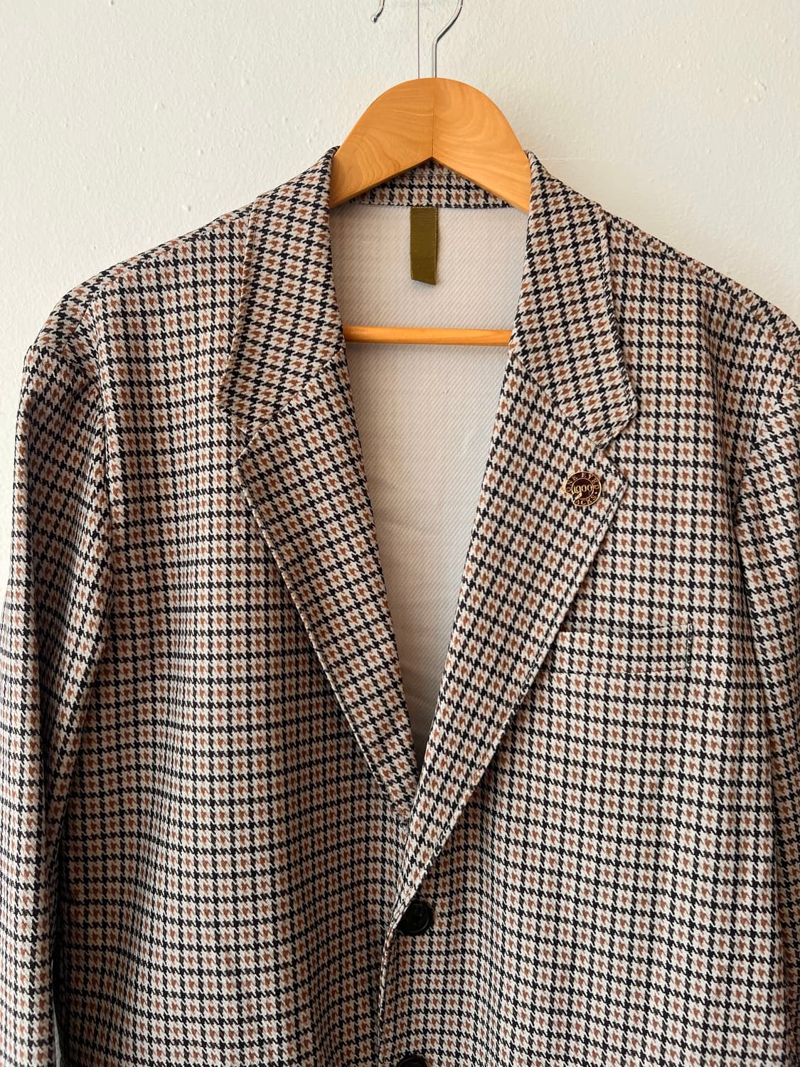 커스템멜로우 남성 베이지 하운드투스체크 간절기자켓 105 상품이미지1