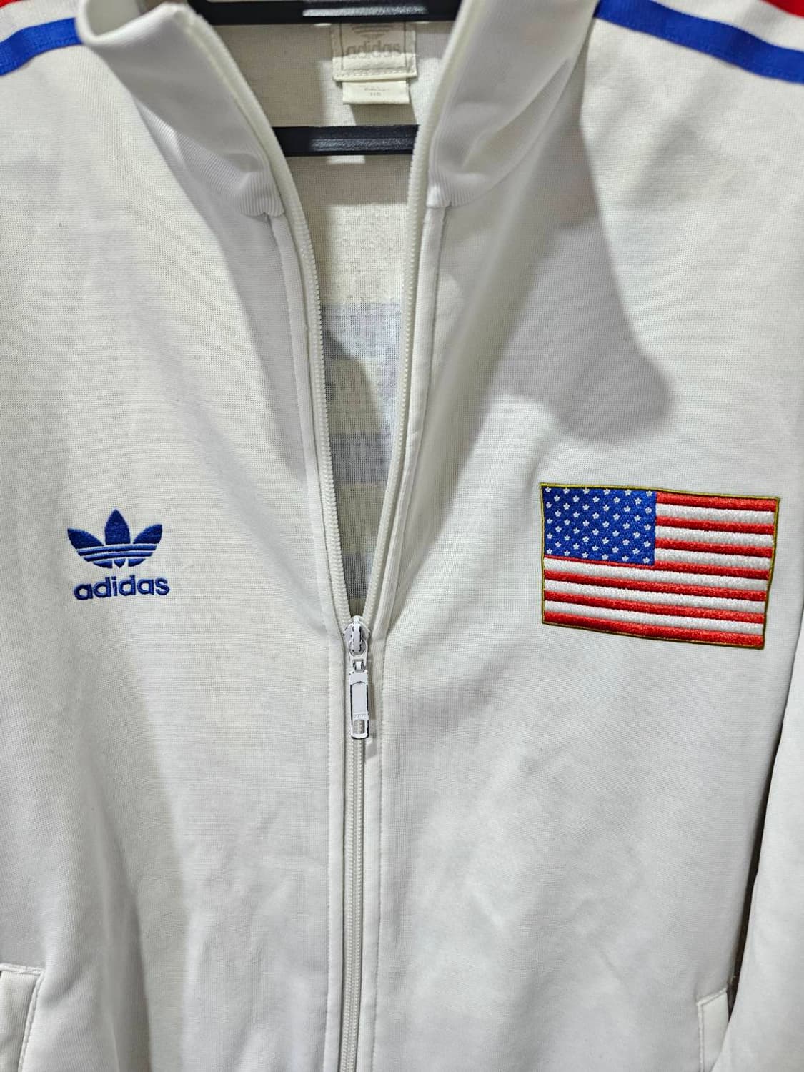 아디다스 희귀 성조기 미국 USA 화이트 트랙탑 져지집업 105~110 상품이미지2