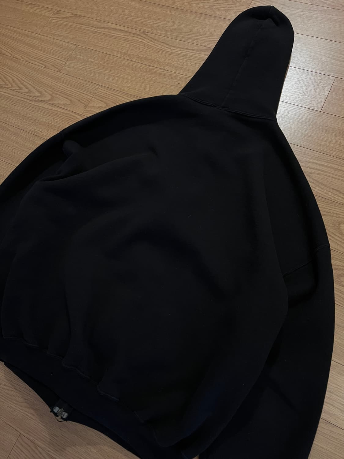 90s 러셀 빈티지 후드집업 블랙 XXL (우주매물) 상품이미지6