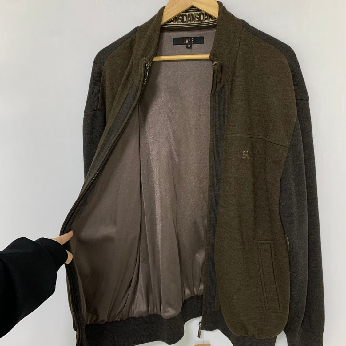 닥스 빈티지 배색 니트 플리스st 집업 브라운 남성 105 상품이미지7