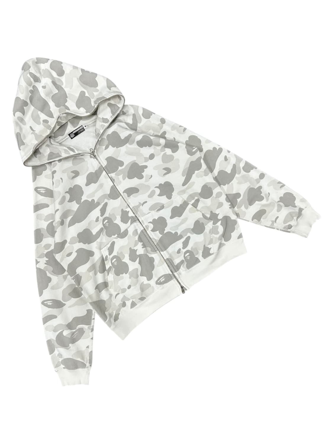 Bape white camo hoodie M 상품이미지3