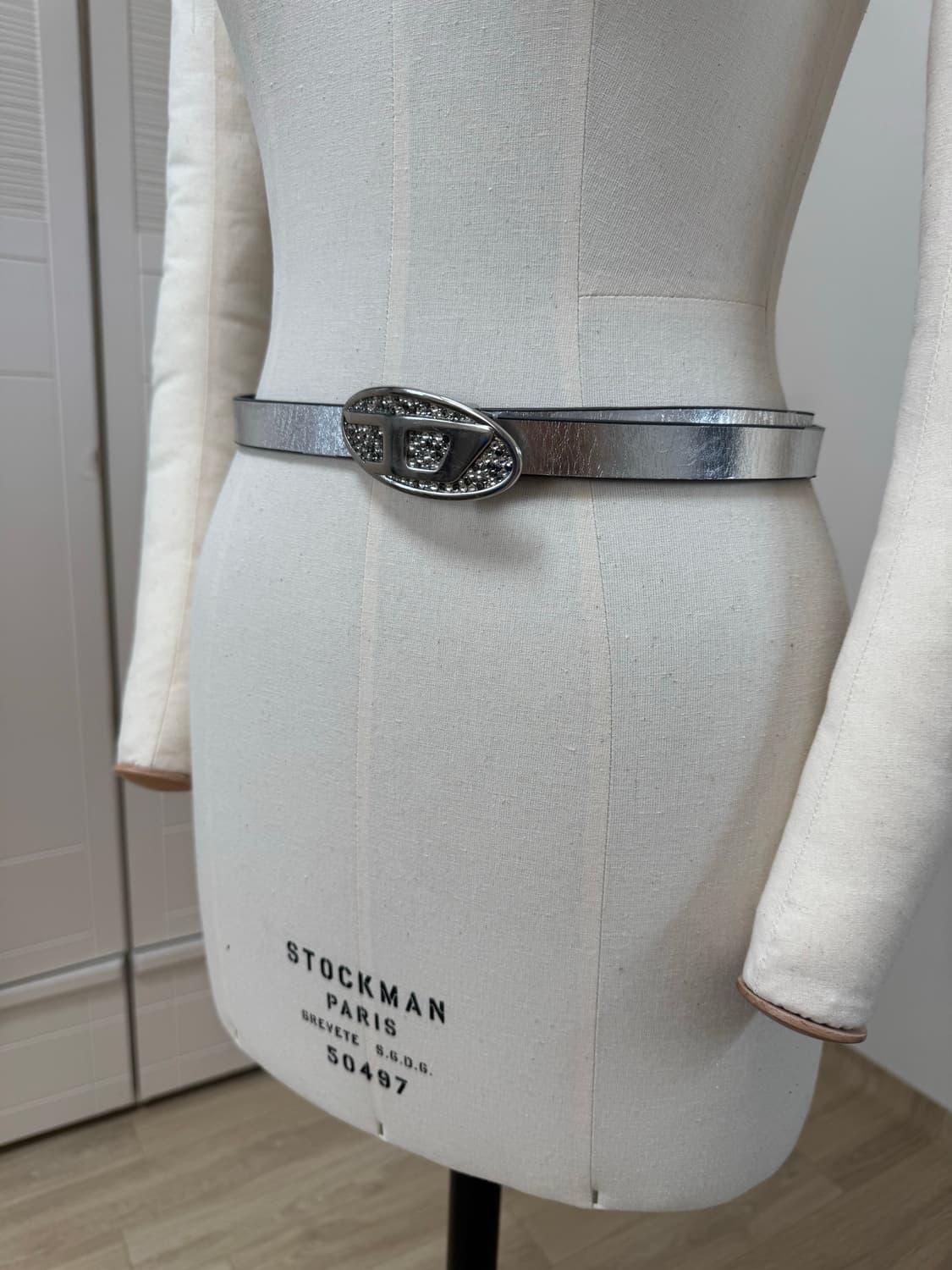 Diesel 디젤 큐빅버클 실버 벨트 상품이미지6