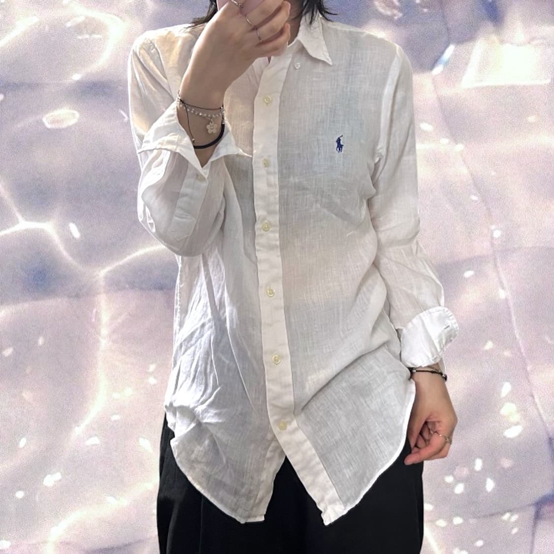 폴로 랄프로렌 신형 린넨 셔츠 화이트 XS  상품이미지1