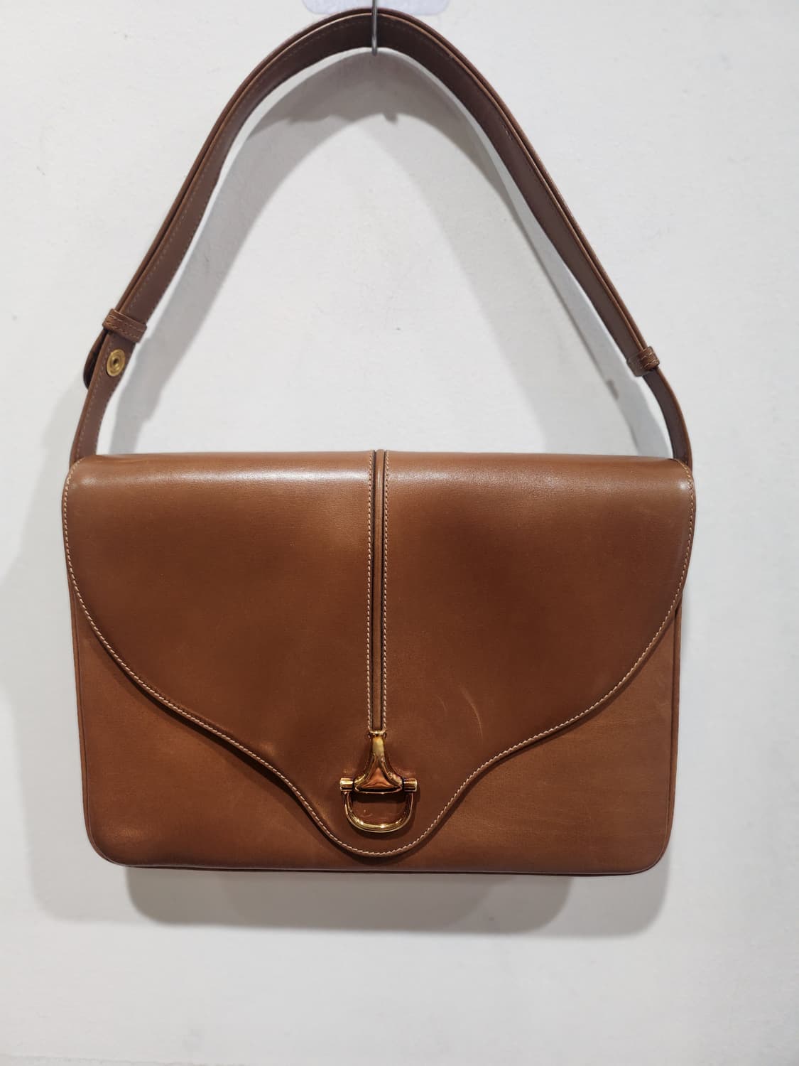 올드 빈티지 구찌 브라운 레더 숄더백 정품 상품이미지1