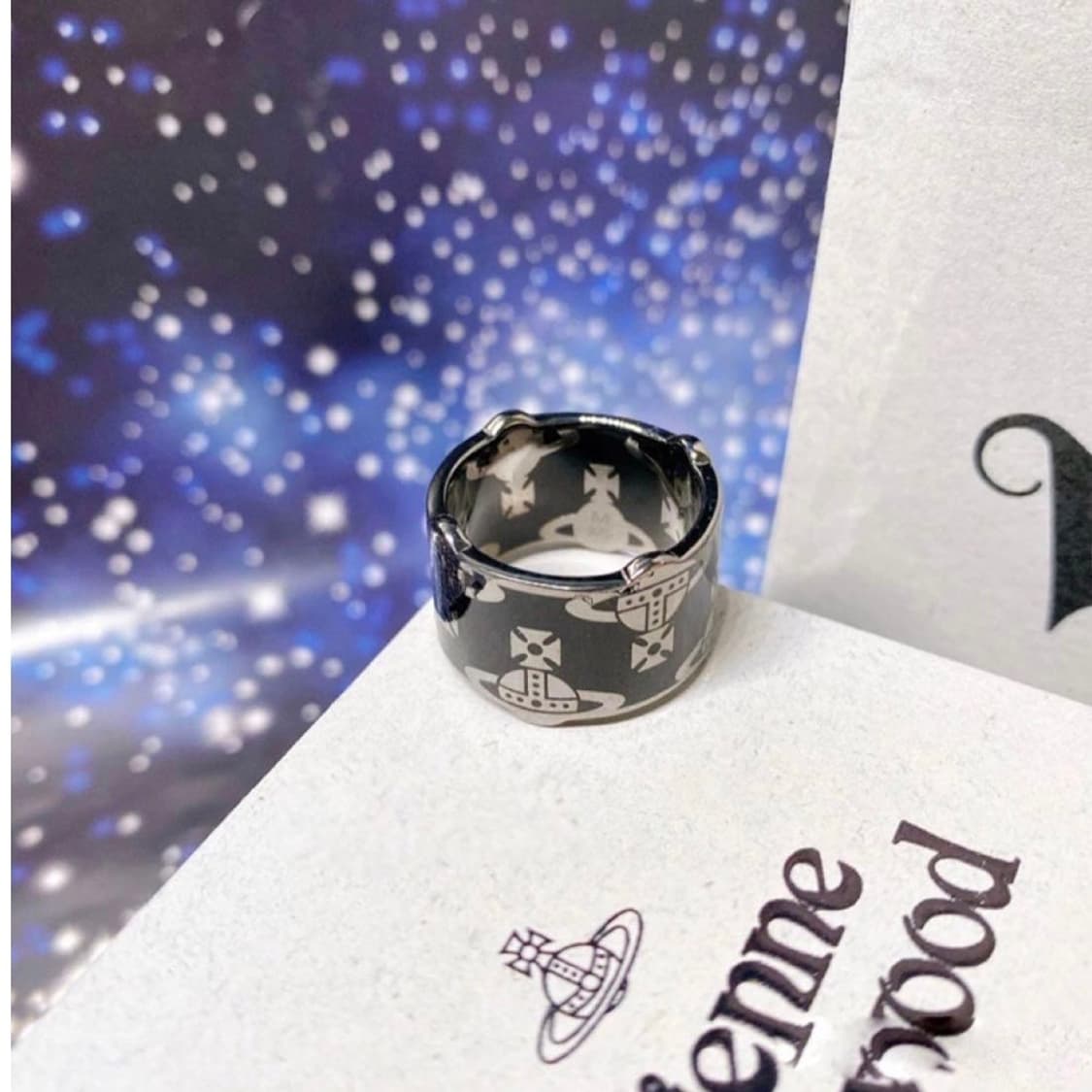 비비안웨스트우드 아카이브 블랙실버링 반지(풀구성) 상품이미지1