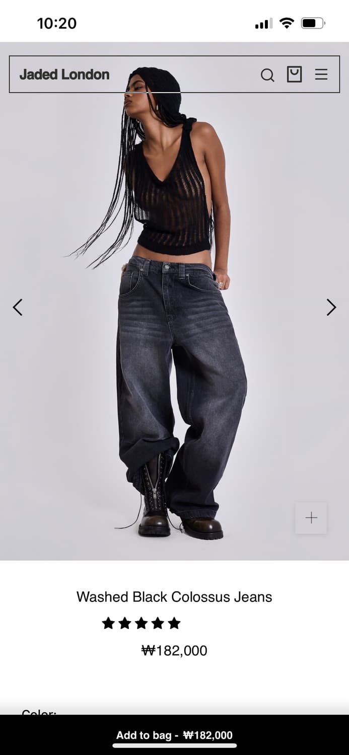 제이디드런던 바지 새상품 Washed Black Colossus Jean 상품이미지1