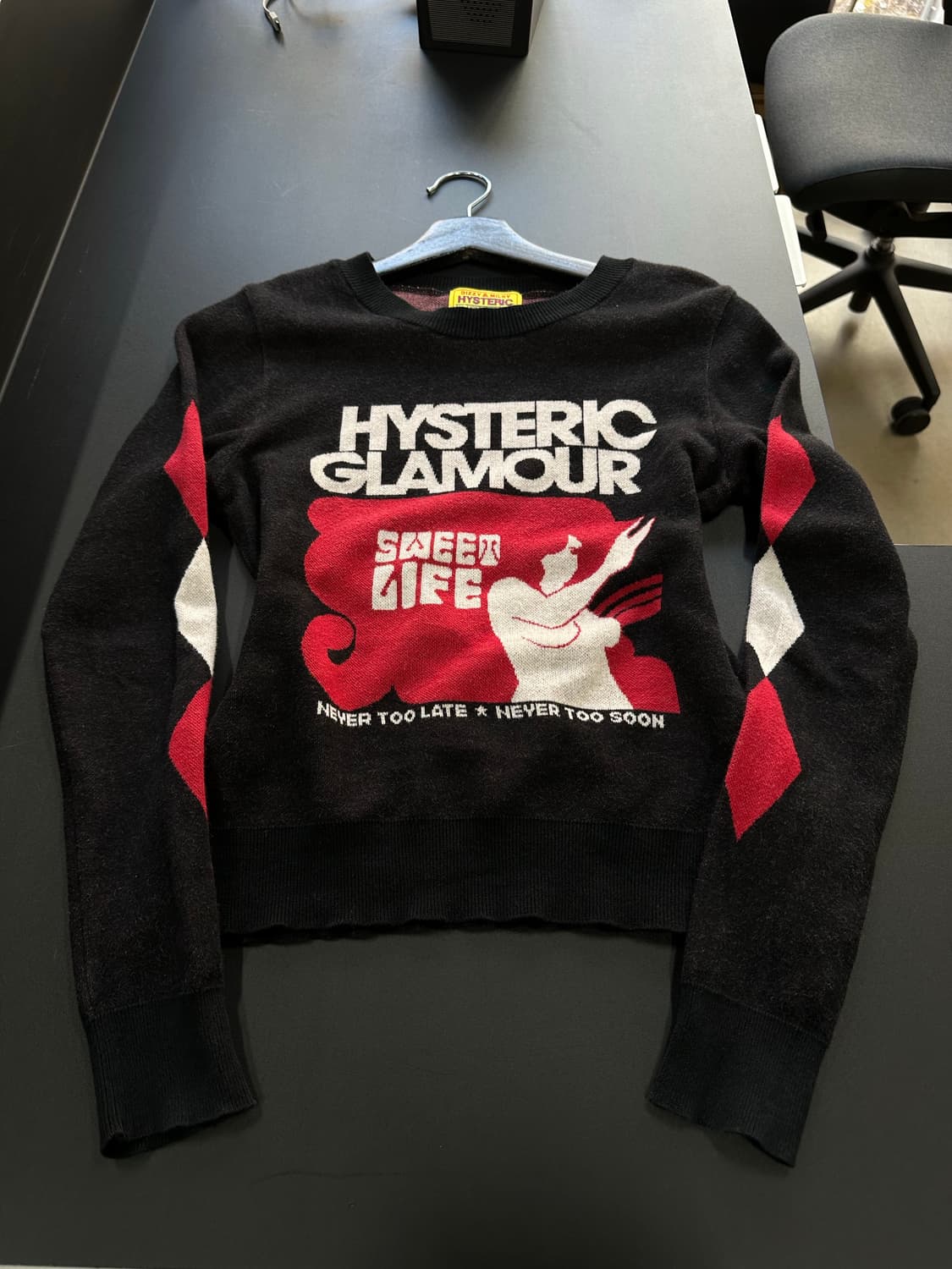 히스테릭글래머 Dizzy & Milky아가일 니트롱슬리브 상품이미지5