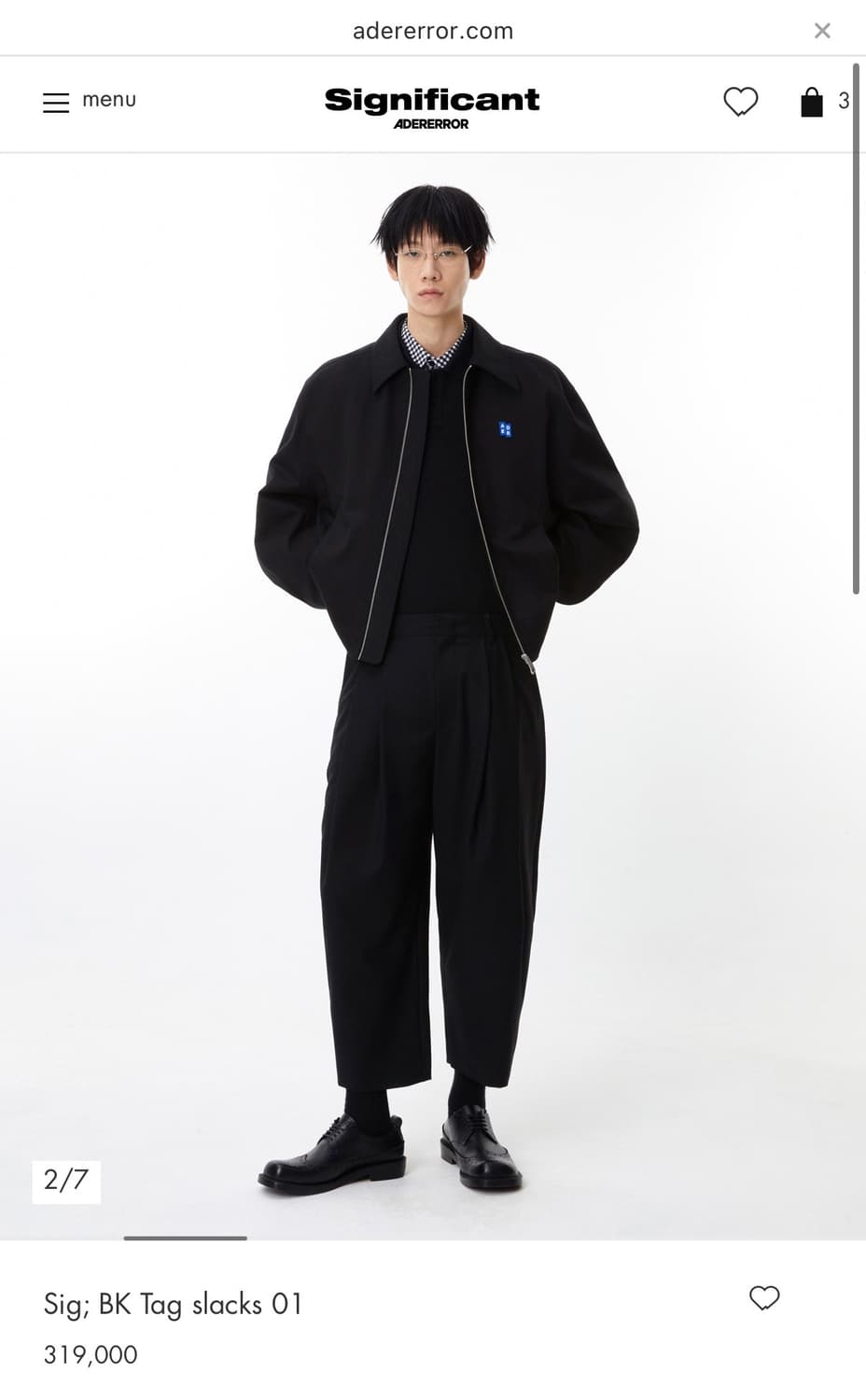 아더에러 (시그 바지 m-Sig; BK Tag slacks ) black 상품이미지1