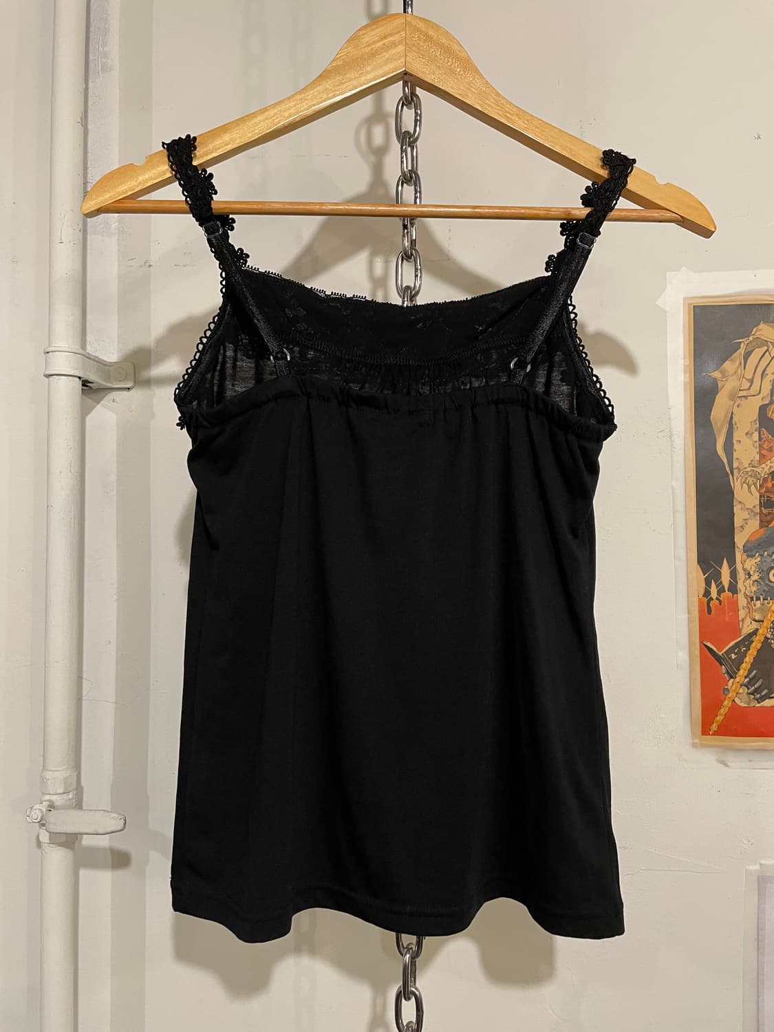 axes femme 엑시즈팜 뜨개 레이스 장미 블랙 슬리브리스 상품이미지3