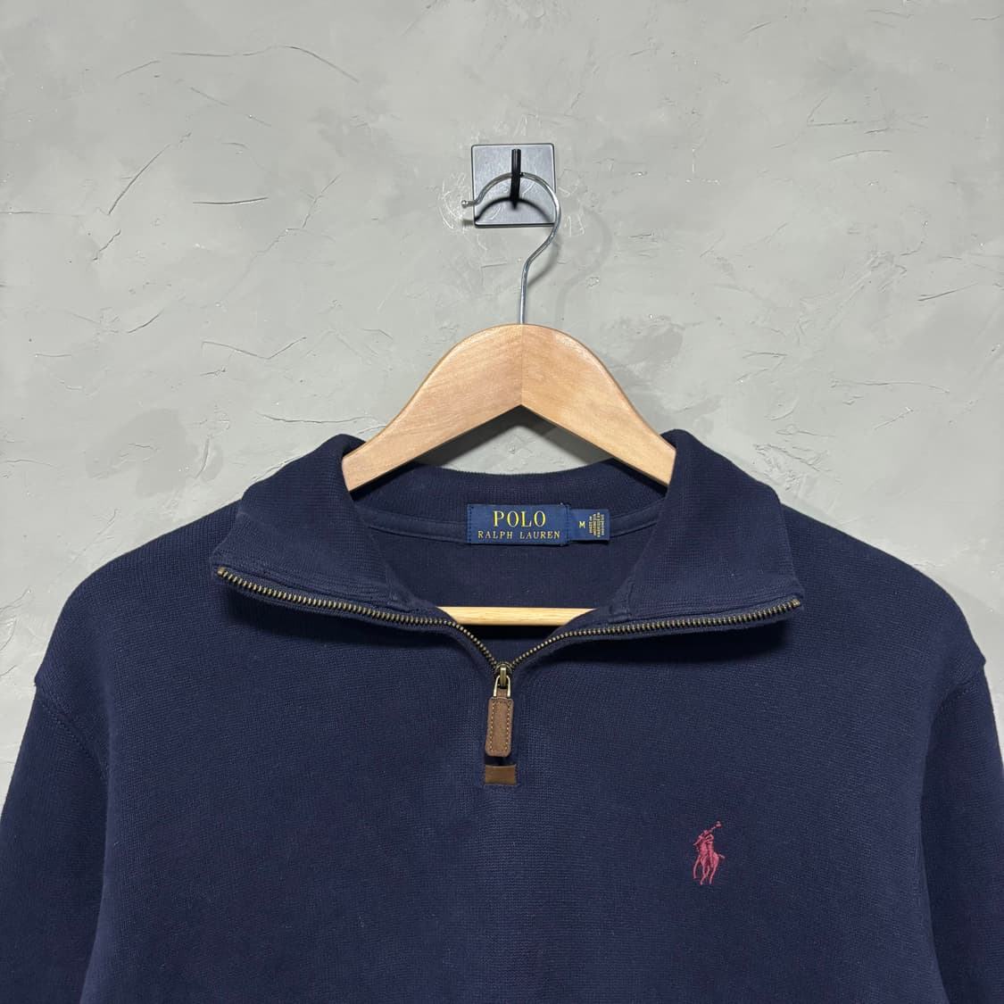 폴로 랄프로렌 신형 니트 반집업 네이비 상품이미지2