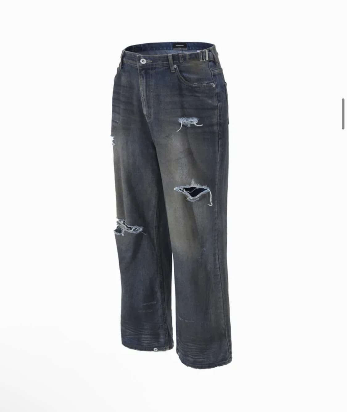 로어링라드 더티 워시드 와이드 데님 팬츠 청바지 M 상품이미지3