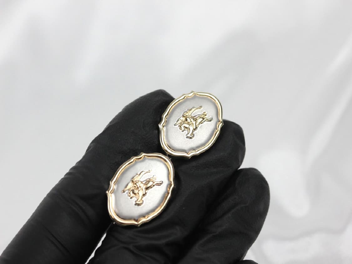 버버리 A등급 실버925 은 기마로고 남자 명품 커프스  상품이미지7