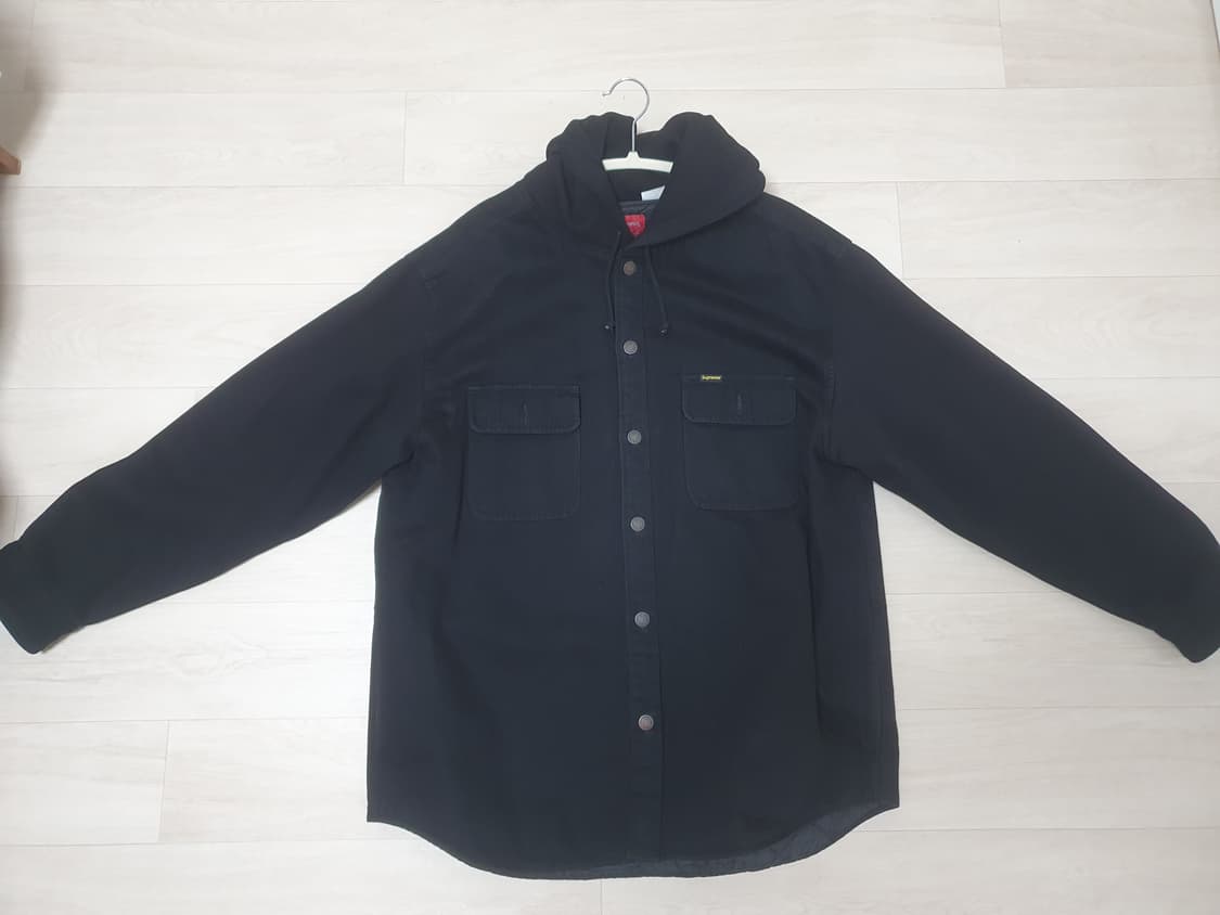 슈프림 플리스 후드 데님 셔츠 블랙 L - 22FW 상품이미지1