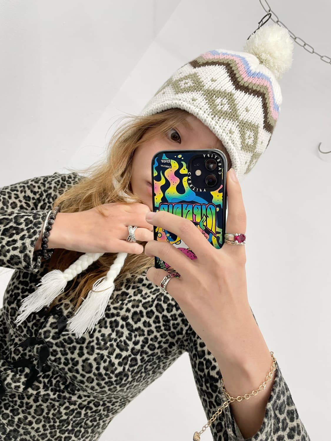 노르딕 방울 이어플랩 비니 상품이미지3