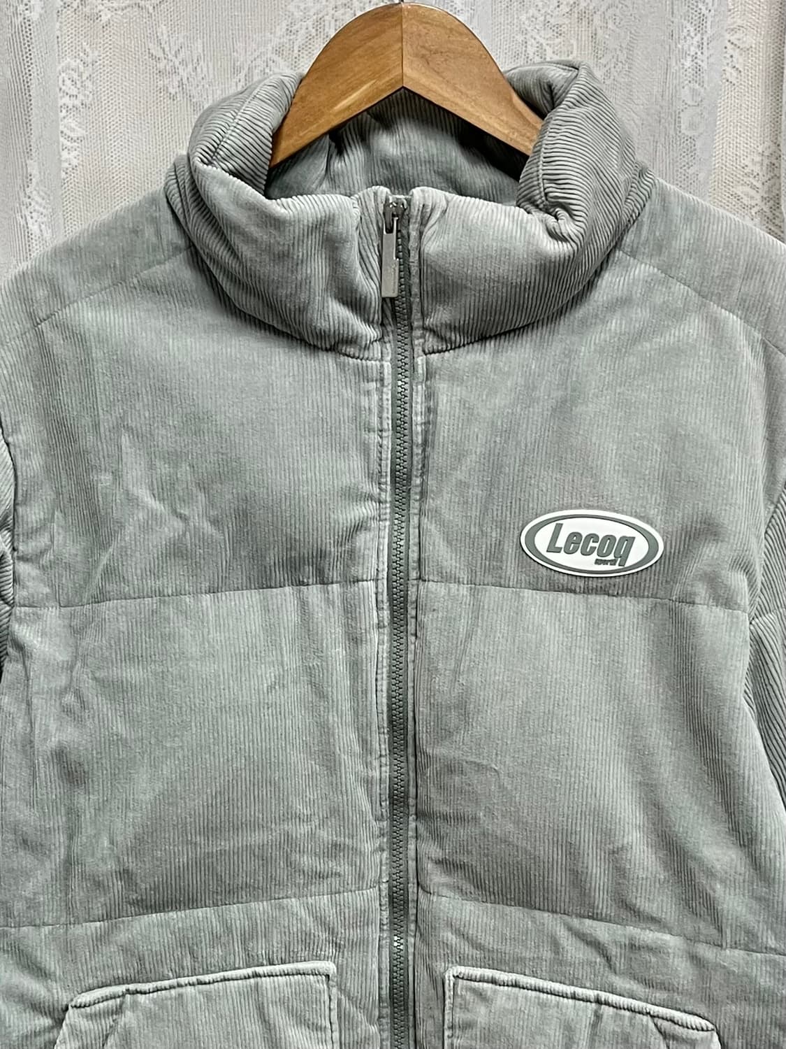 XL) 르꼬끄 코듀로이 덕다운 패딩 점퍼 민트 상품이미지4