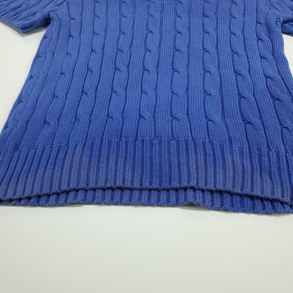 CN742W L 폴로 랄프로렌 로얄블루 케이블 반팔 니트 스웨터 상품이미지5