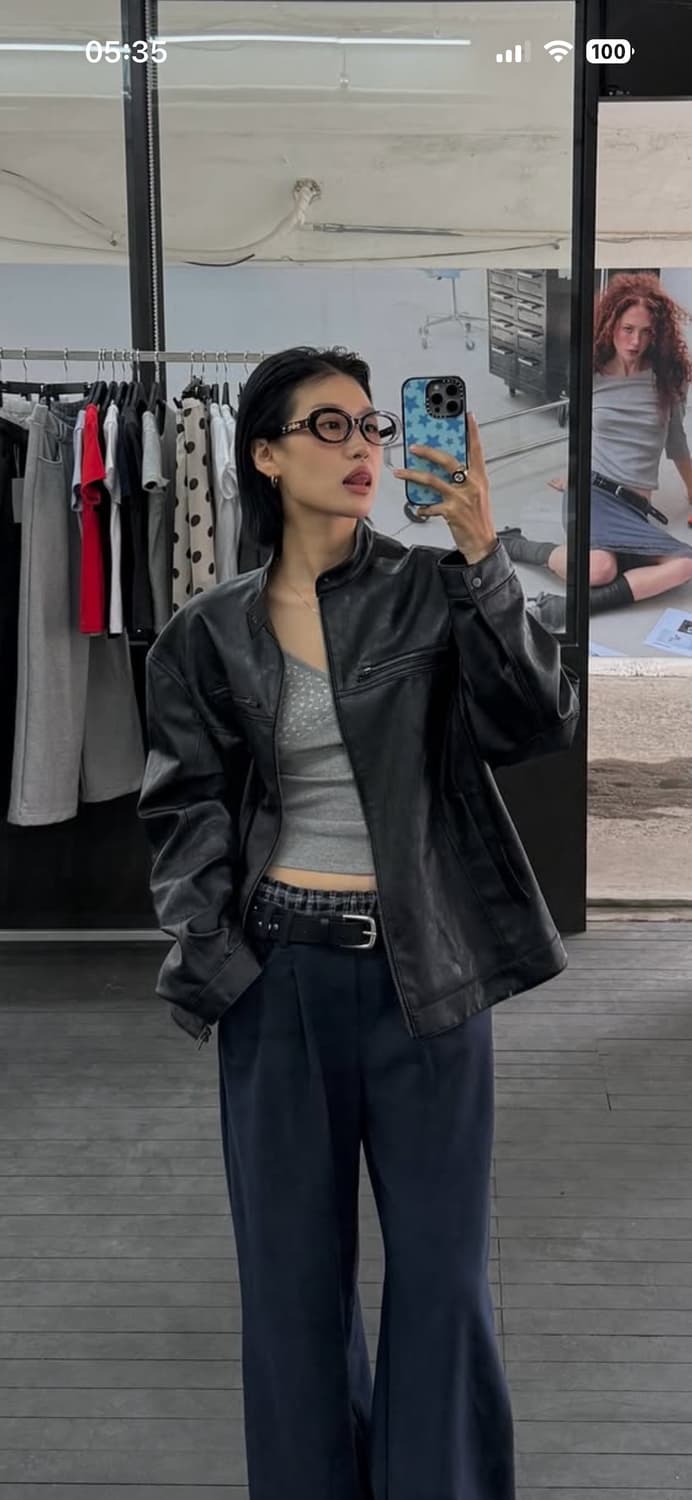 오데스 레더 집업 자켓 상품이미지1