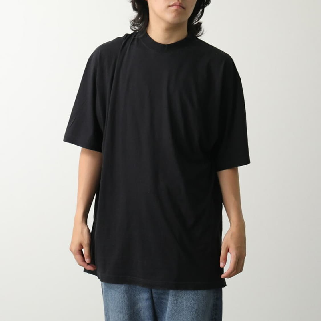 발렌시아가 미디엄 핏 디스트레스드 티셔츠 페이디드 블랙 M사이즈 상품이미지5