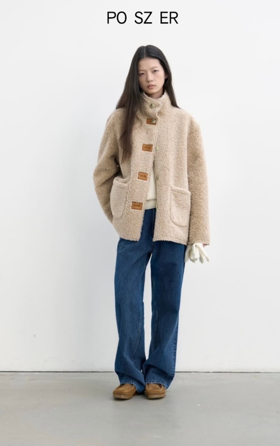 포저 리버시블 무스탕 카멜 상품이미지3