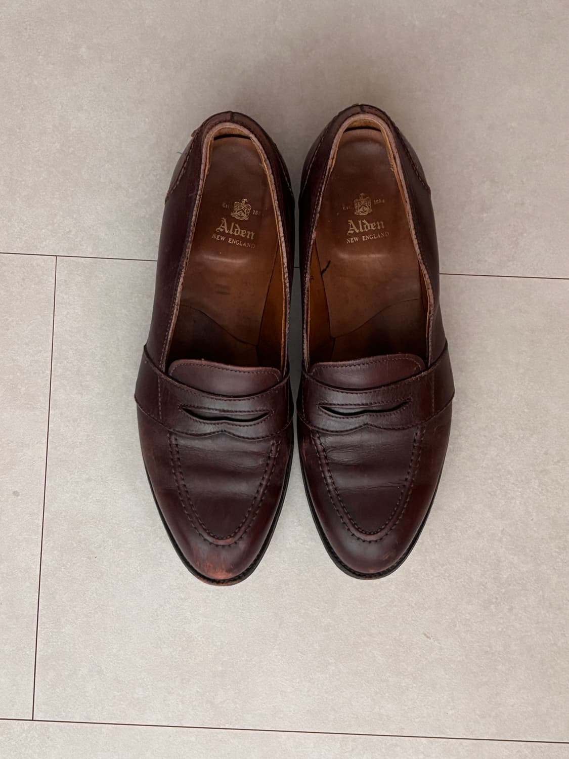 빈티지 알든 683 페니로퍼 290 - 버건디 카프스킨 상품이미지2