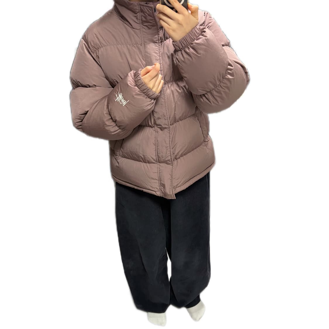 스투시 립스탑 다운 퍼퍼 패딩 자켓 로즈 22FW 상품이미지1