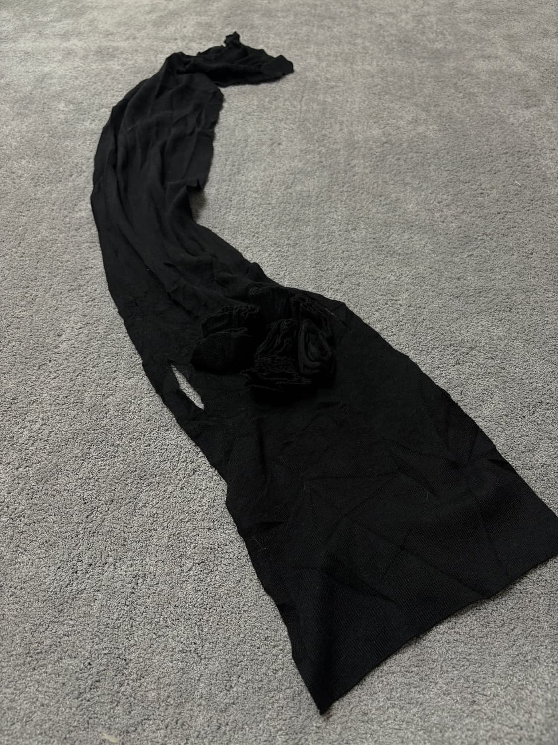 Vintage v-kei punk mood black rose scarf 상품이미지1