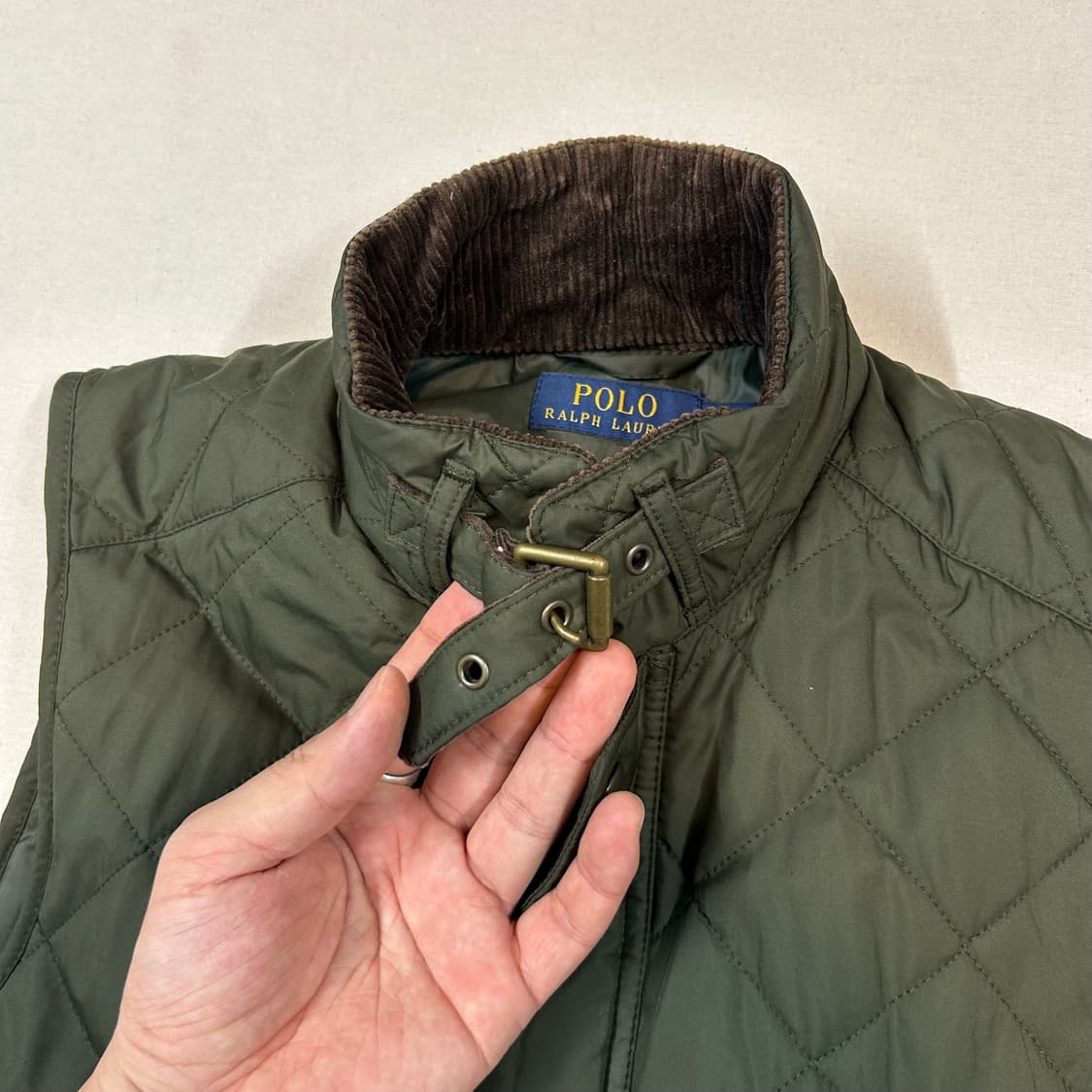S) 폴로 랄프로렌 올리브 클래식 퀼팅 조끼 베스트 상품이미지3
