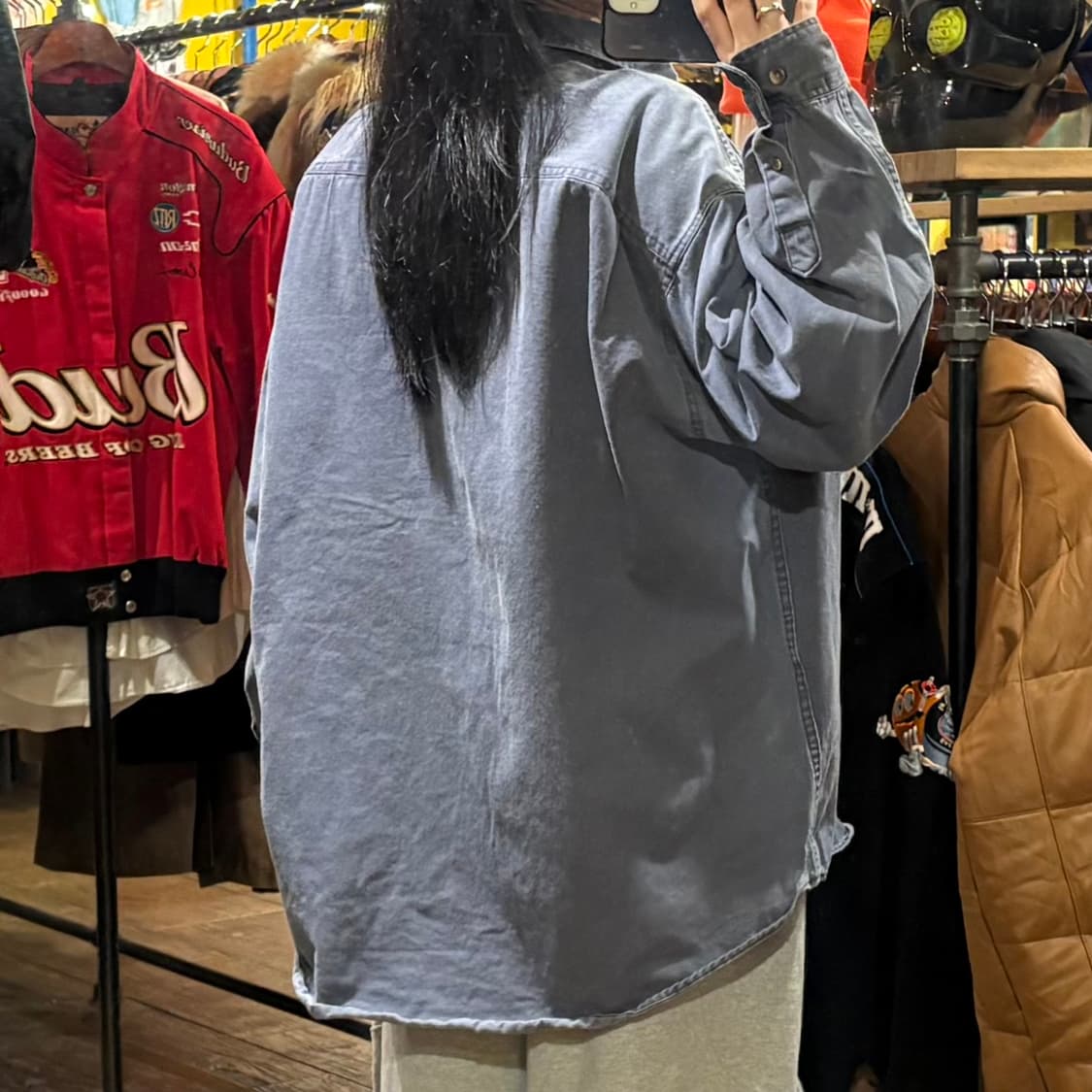 [HI] Carhartt 칼하트 투포켓 데님 긴팔 셔츠 블루그레이 상품이미지5