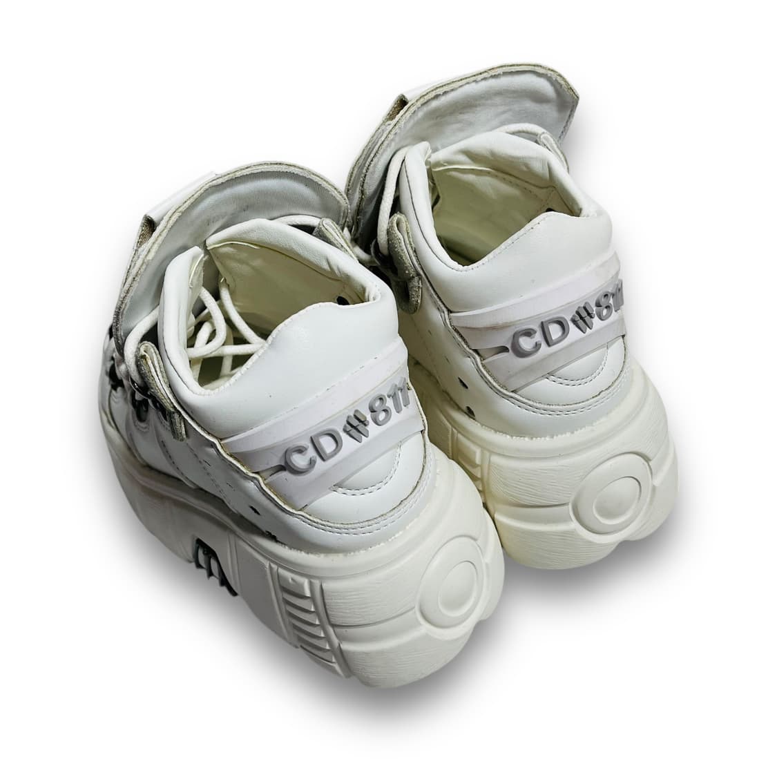 Punk Mid Buckle Platform White Shoes 상품이미지5