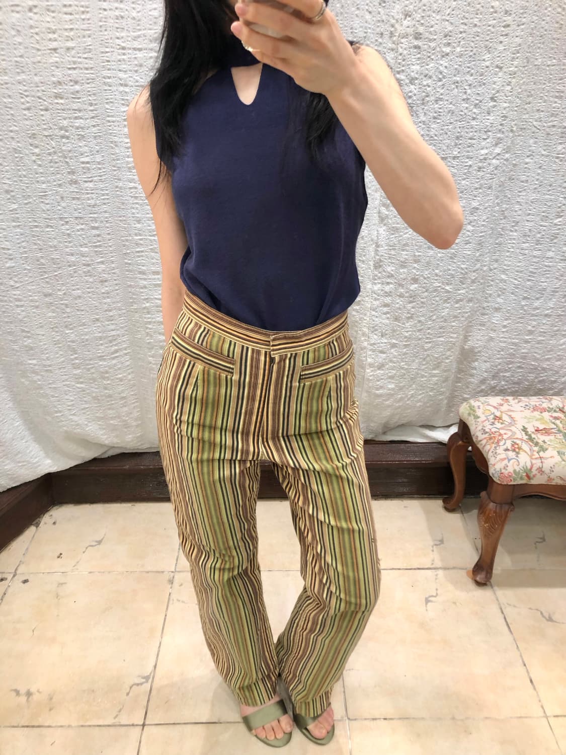 Nature stripe bootscut pants 상품이미지1
